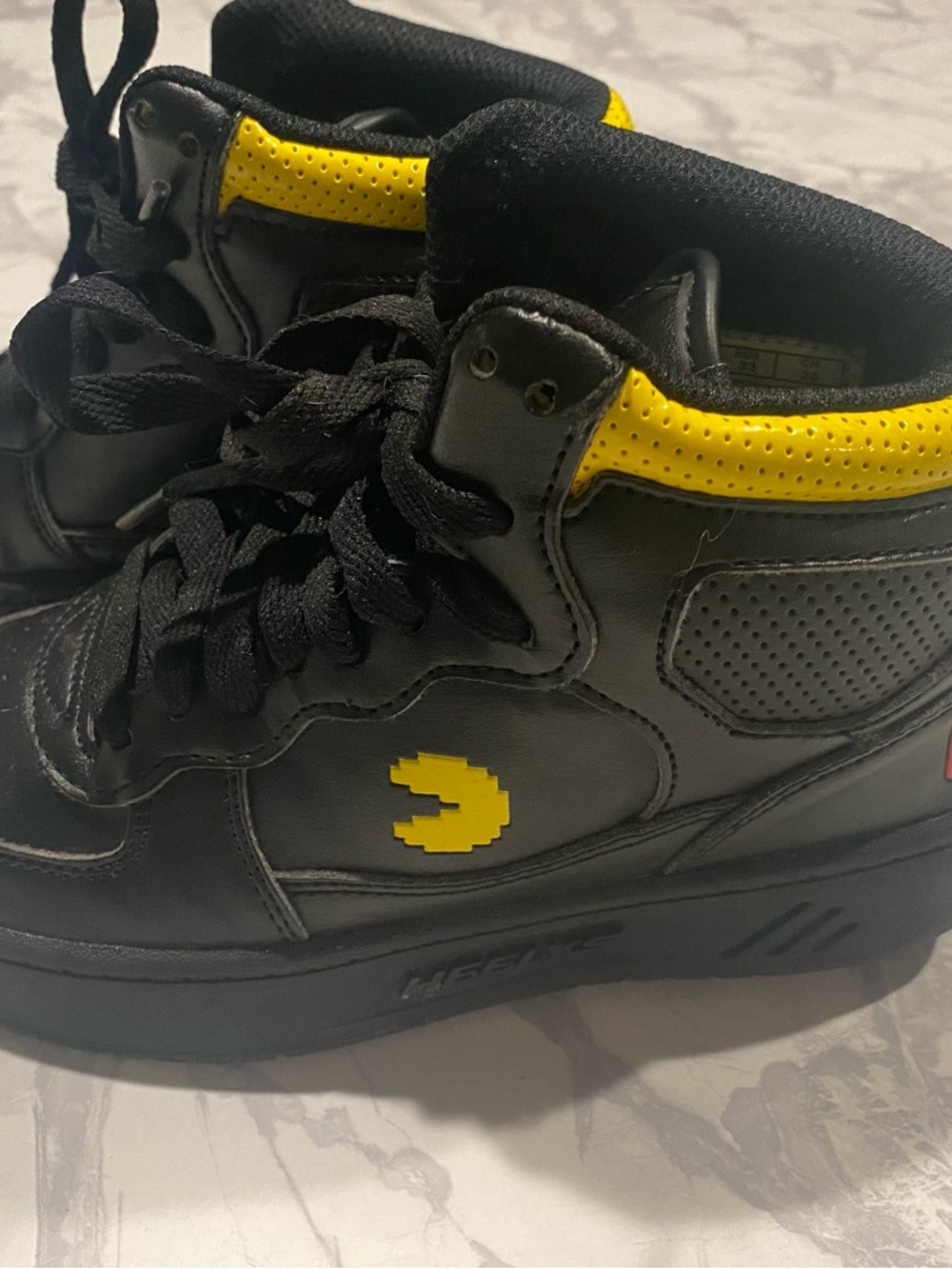 Heelys Black and Yellow High-Top Kids Sneakers with Pac-Man Accent
